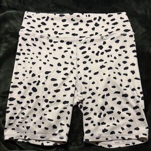12th Tribe Black and White Patterned Bike Shorts